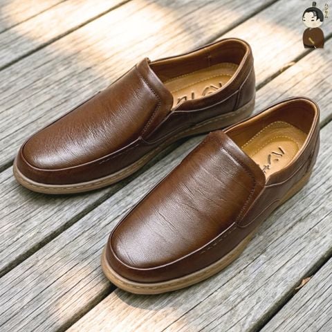 Giày lười Nam Hansamu Zen HA02 màu Nâu - Loafer công sở