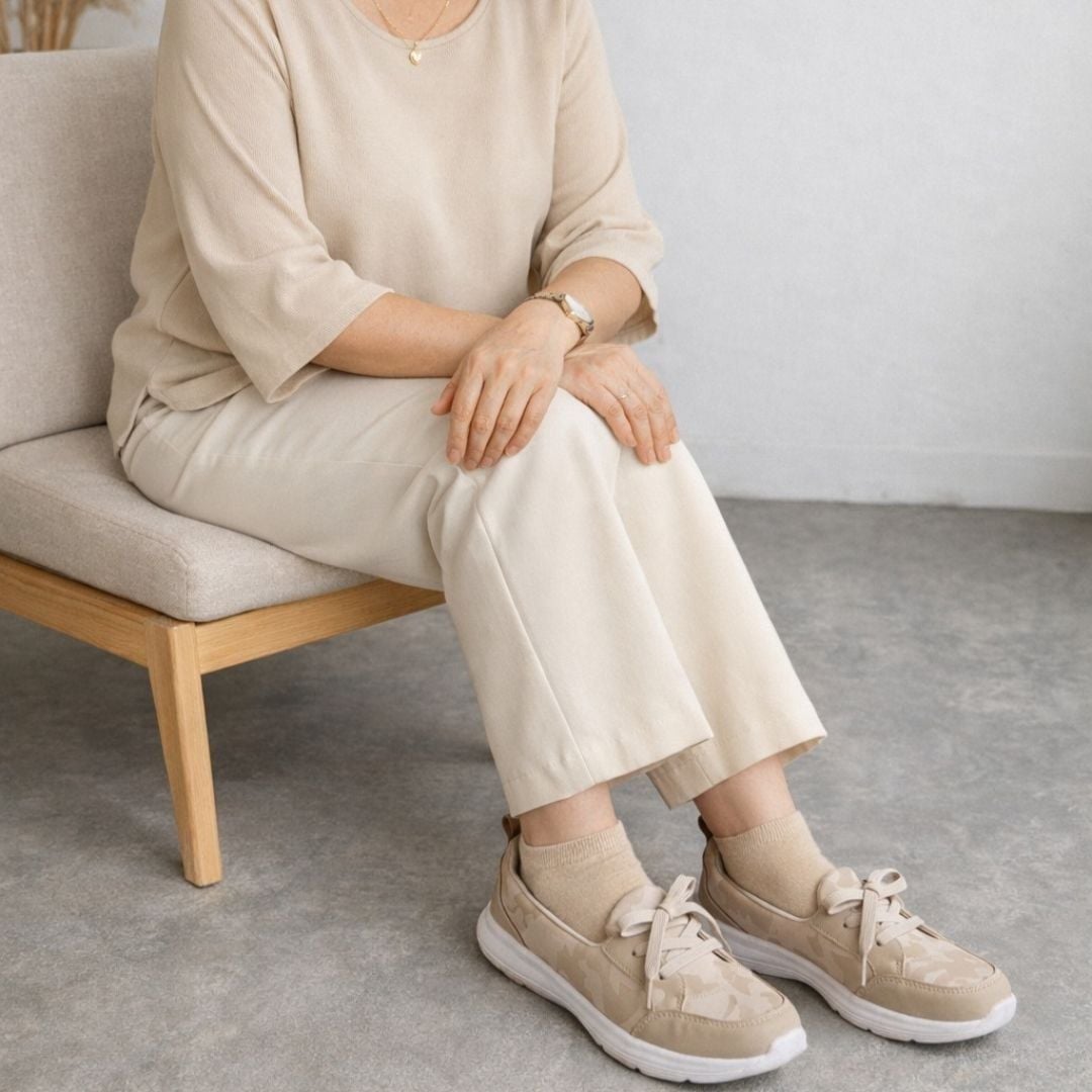  Giày đi bộ nữ Kirei Hime BG08 màu Be Camo 