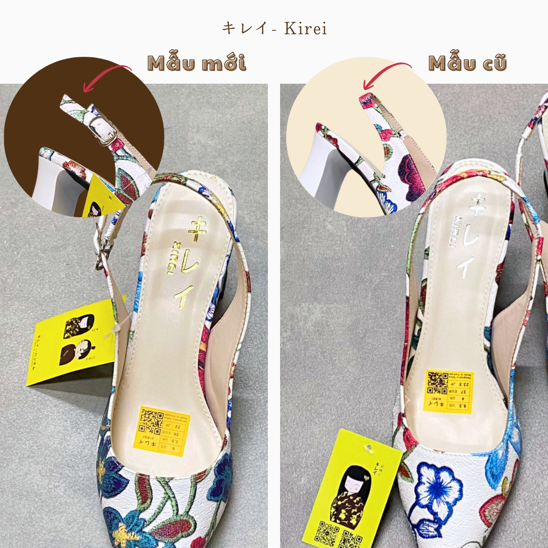  Giày slingback nữ Kirei Biteki CP06 màu Trắng - Cao gót công sở 