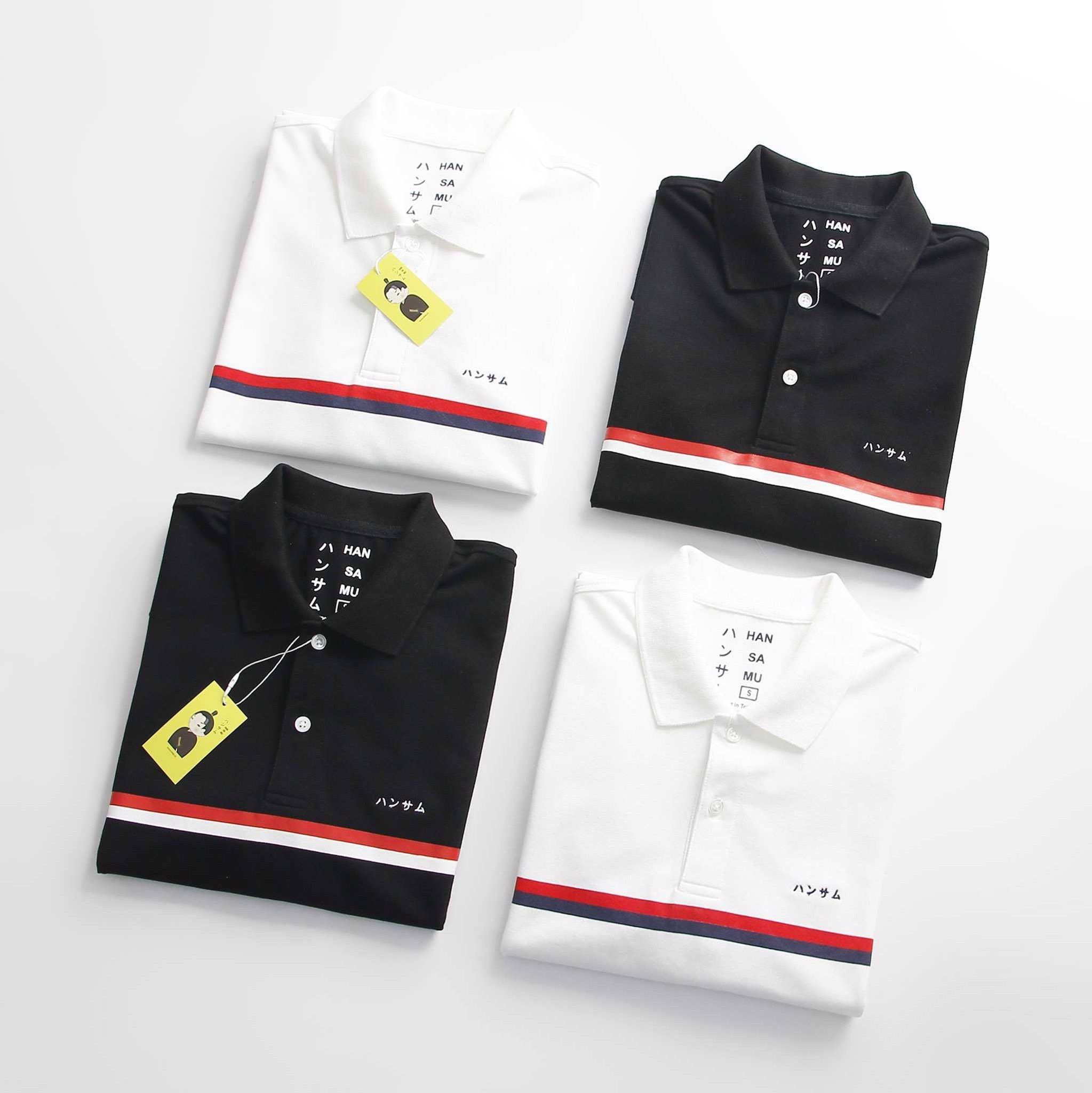  Áo thun tennis Hansamu 2 sọc JNT Đen 