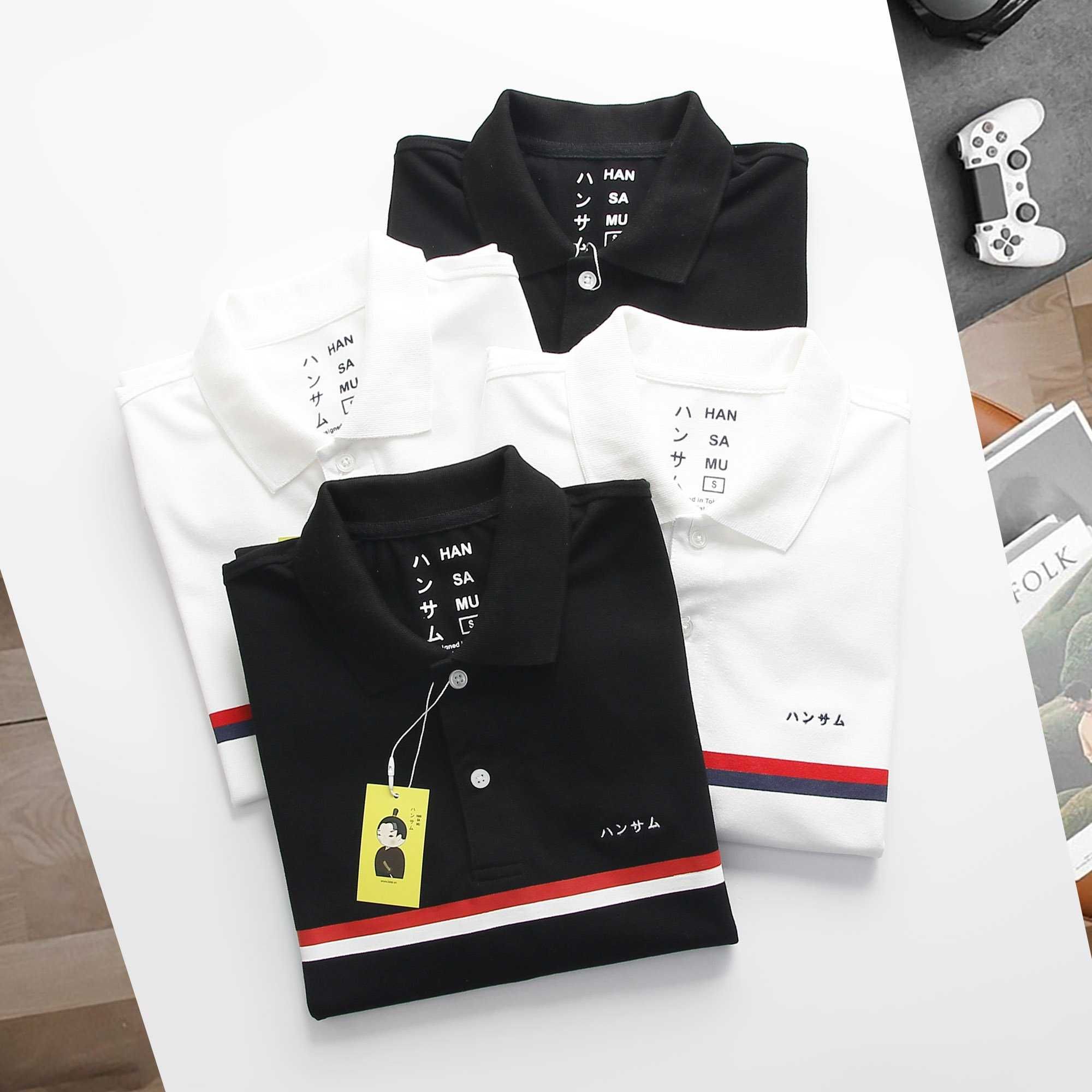  Áo thun tennis Hansamu 2 sọc JNT Đen 