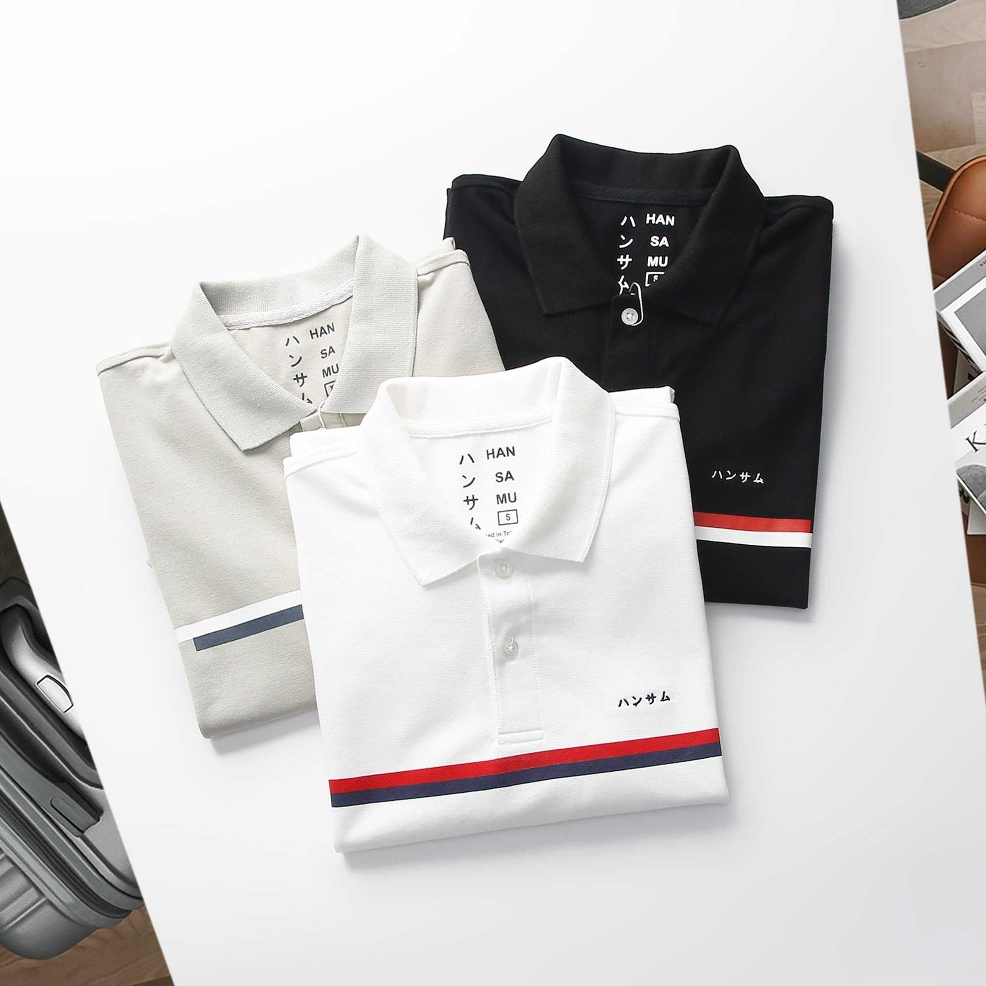  Áo thun tennis Hansamu 2 sọc JNT Đen 