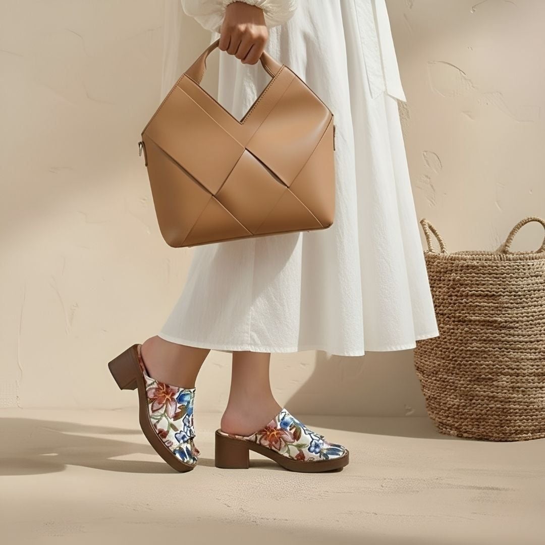  Dép cao gót nữ công sở Kirei Biteki CP11 màu Trắng - Block heel êm chân 