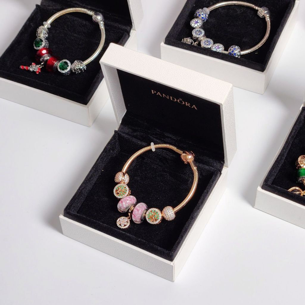  Vòng tay - Pandora with charms 08 DS Rose gold 