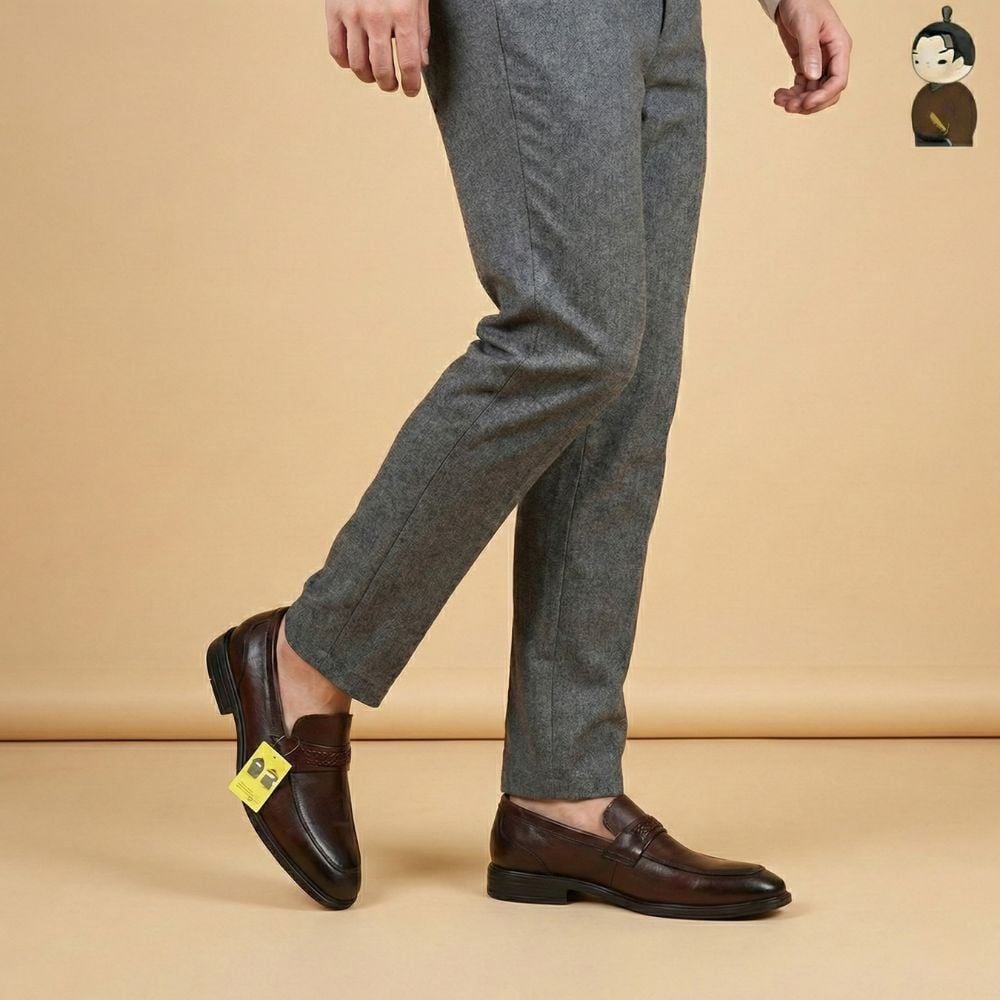  Giày lười tăng chiều cao nam Hansamu Shin DGD21 màu Nâu 