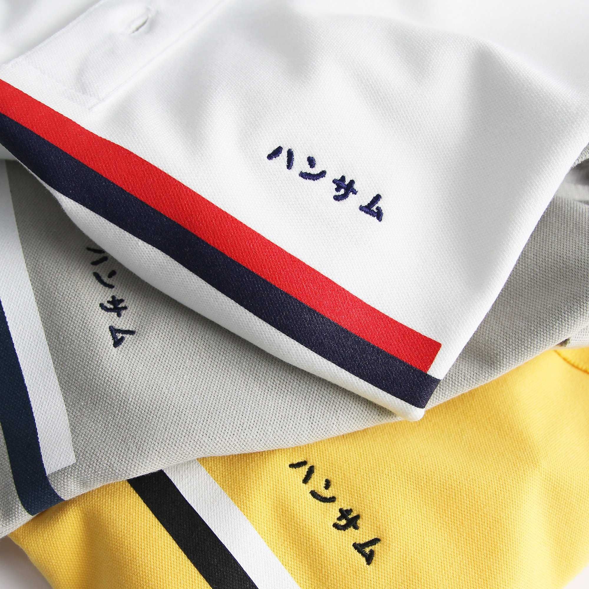  Áo thun tennis Hansamu 2 sọc JNT Trắng 