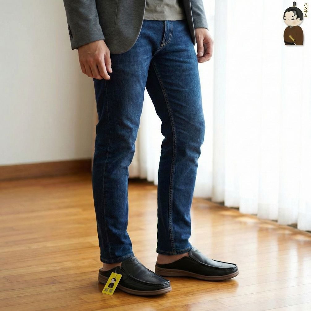  Dép Sục Nam Da Bò Hansamu Rõnin DGD13 màu Đen - V2 