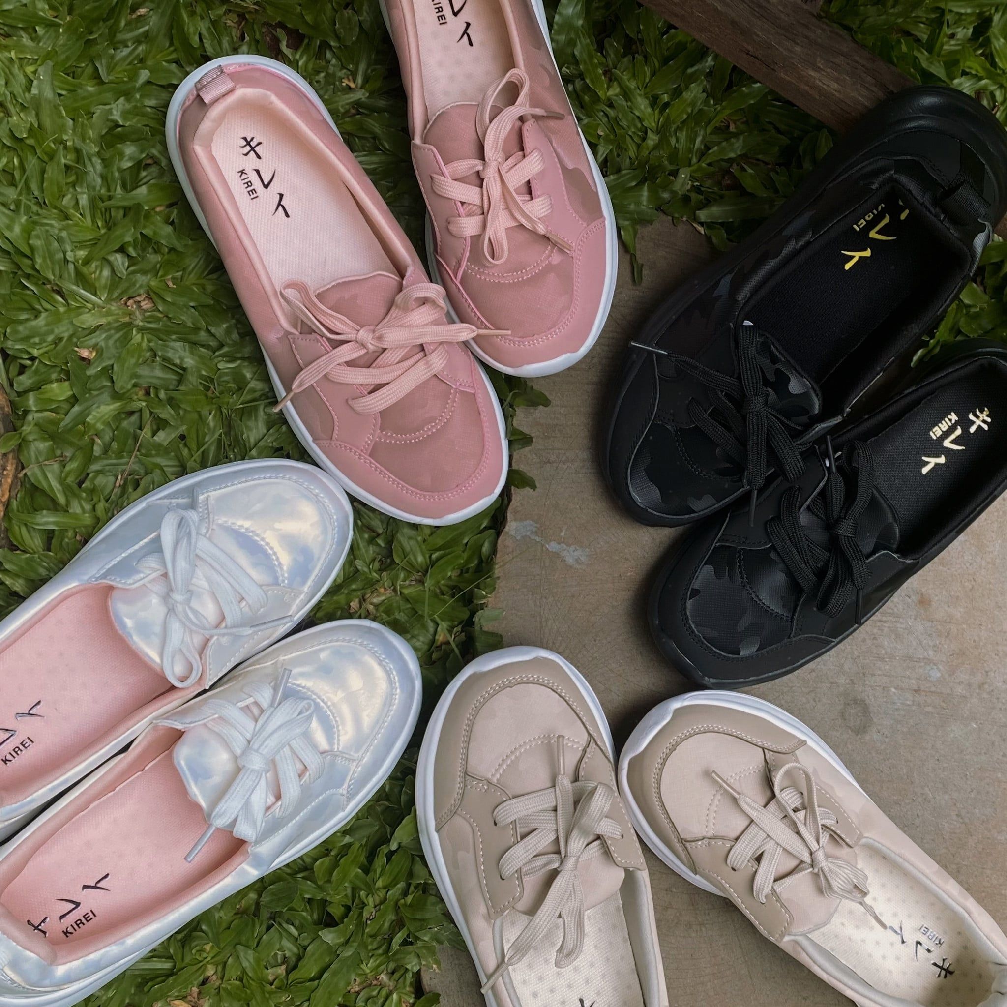  Kirei Hime - Walk Sneakers BG8 Black Camo 