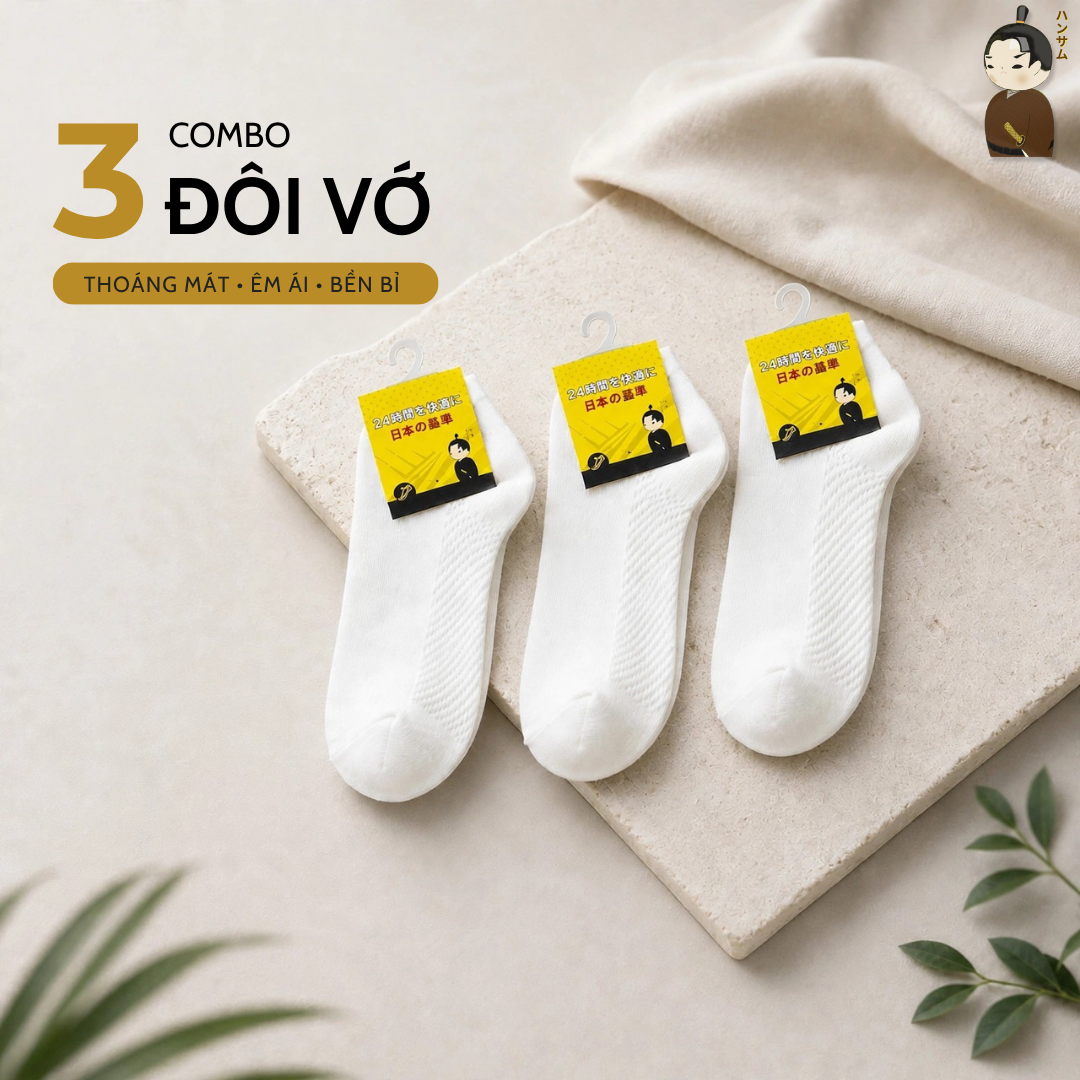  Hansamu Shinobi - Daily Sock BG14 White 