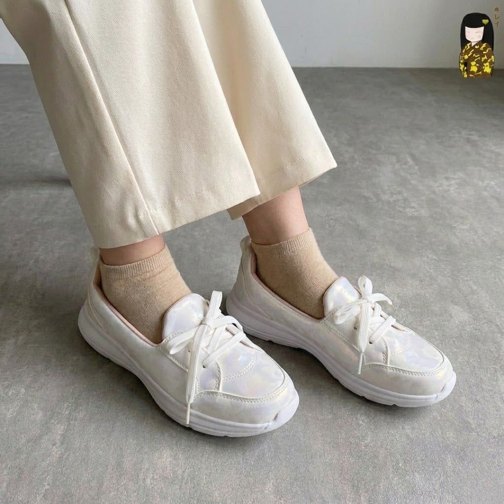  Kirei Hime - Walk Sneakers BG08 White Camo - Giày Thể Thao Nữ Phong Cách Nhật - Đế Phylon siêu nhẹ 