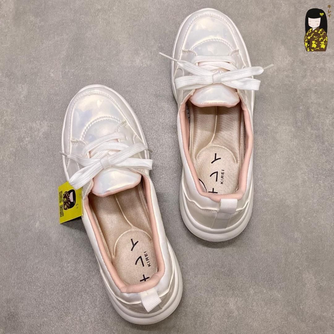  Kirei Hime - Walk Sneakers BG08 White Camo - Giày Thể Thao Nữ Phong Cách Nhật - Đế Phylon siêu nhẹ 