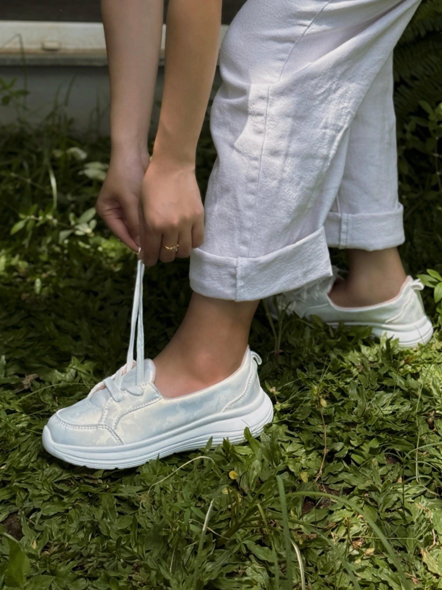  Kirei Hime - Walk Sneakers BG08 White Camo - Giày Thể Thao Nữ Phong Cách Nhật - Đế Phylon siêu nhẹ 