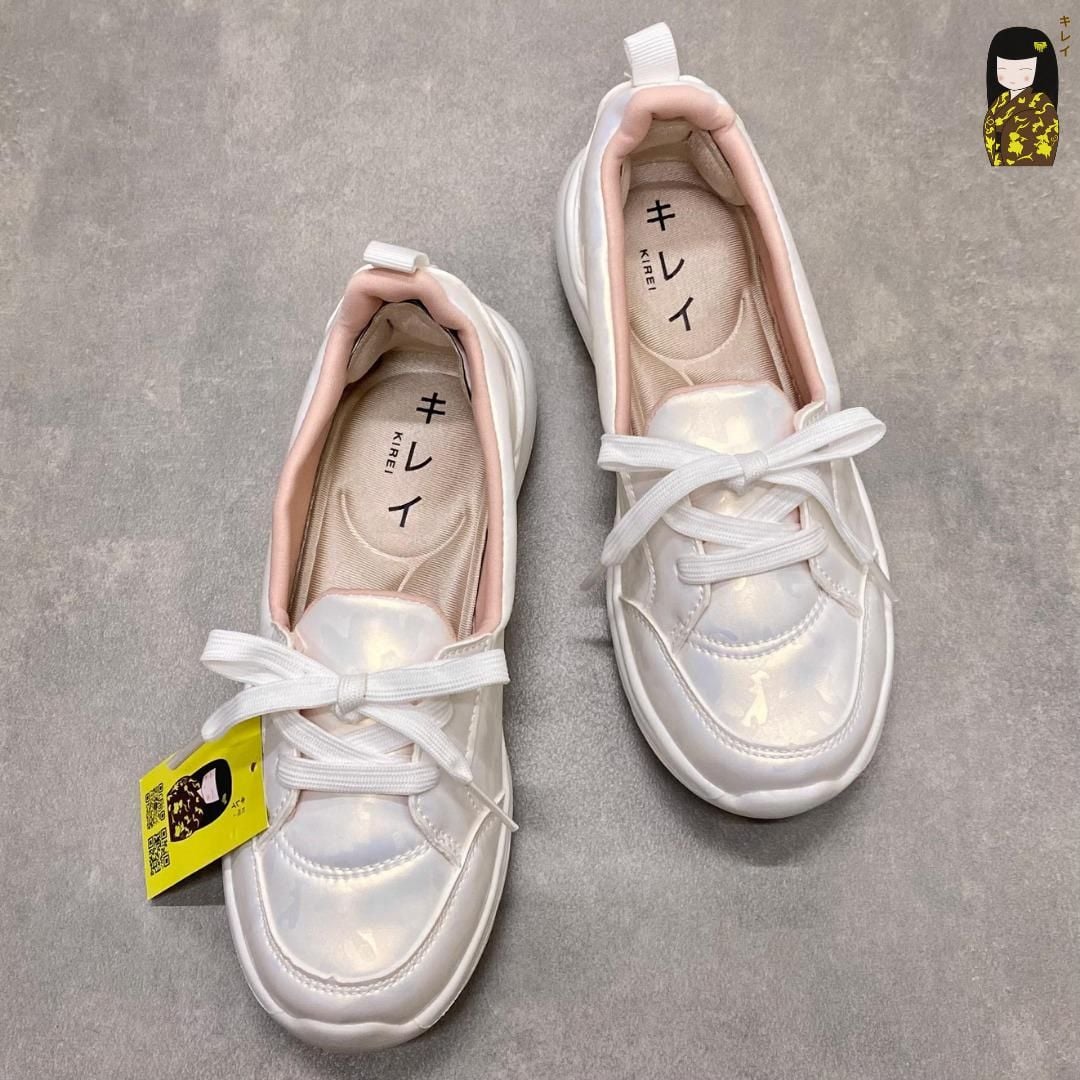  Kirei Hime - Walk Sneakers BG08 White Camo - Giày Thể Thao Nữ Phong Cách Nhật - Đế Phylon siêu nhẹ 