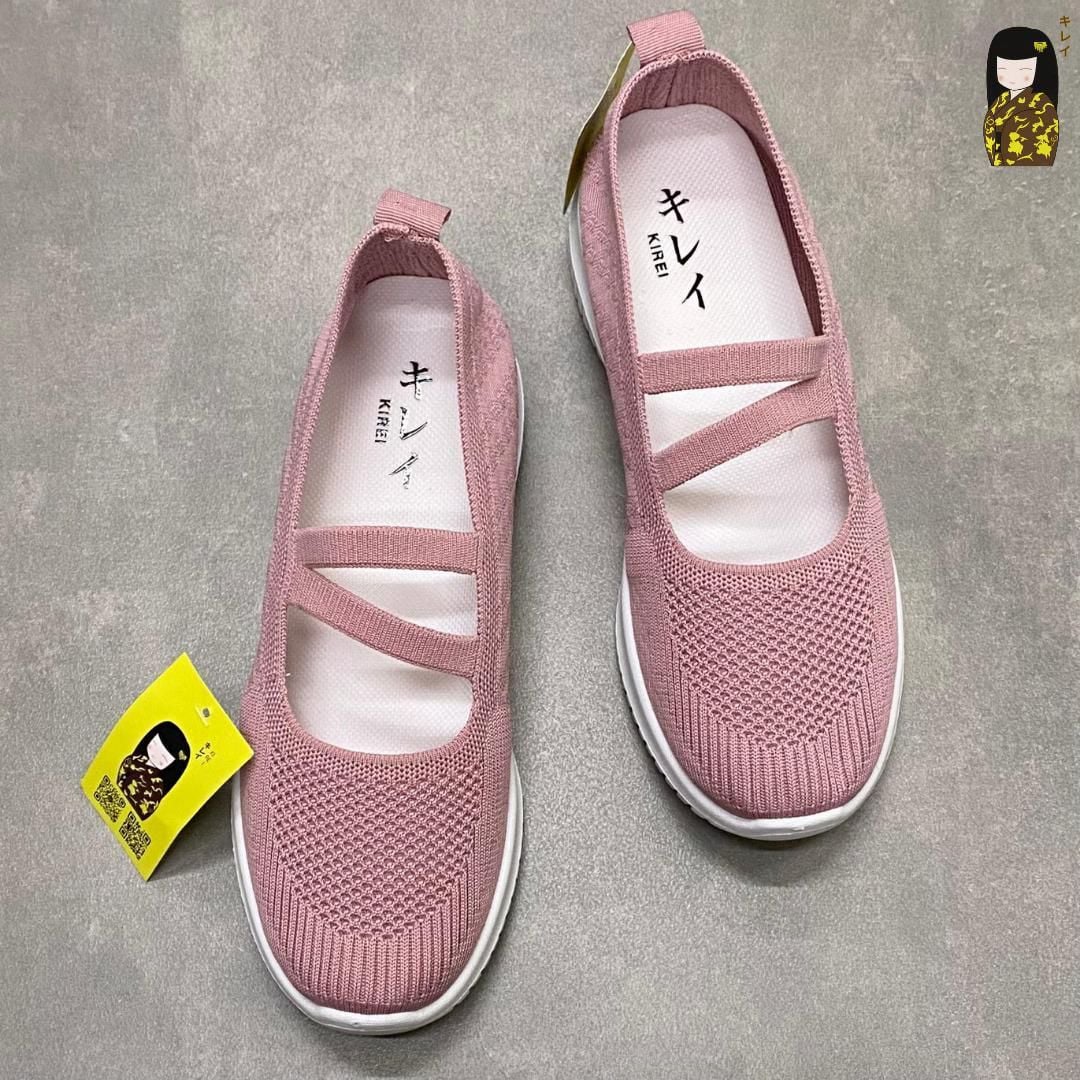  Giày búp bê nữ Kirei Nintai BG01 màu Hồng - Slip On nữ đi bộ 