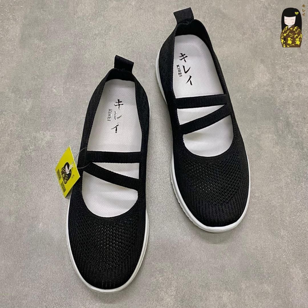  Giày búp bê nữ Kirei Nintai BG01 màu Đen - Slip On nữ đi bộ 
