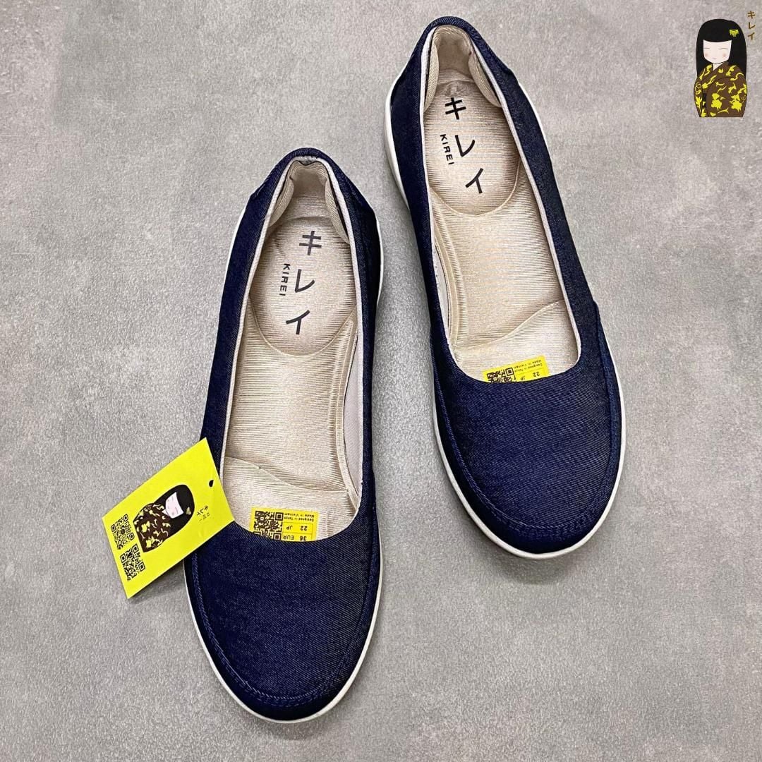  Giày búp bê thể thao nữ Kirei Nintai KH01 màu Xanh - Slip On nữ êm chân 