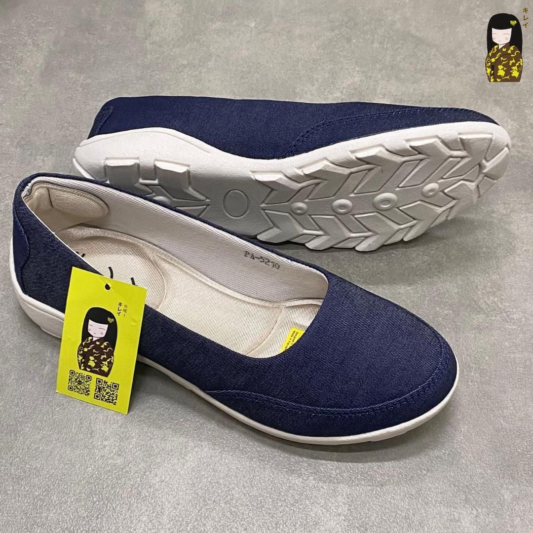  Giày búp bê thể thao nữ Kirei Nintai KH01 màu Xanh - Slip On nữ êm chân 