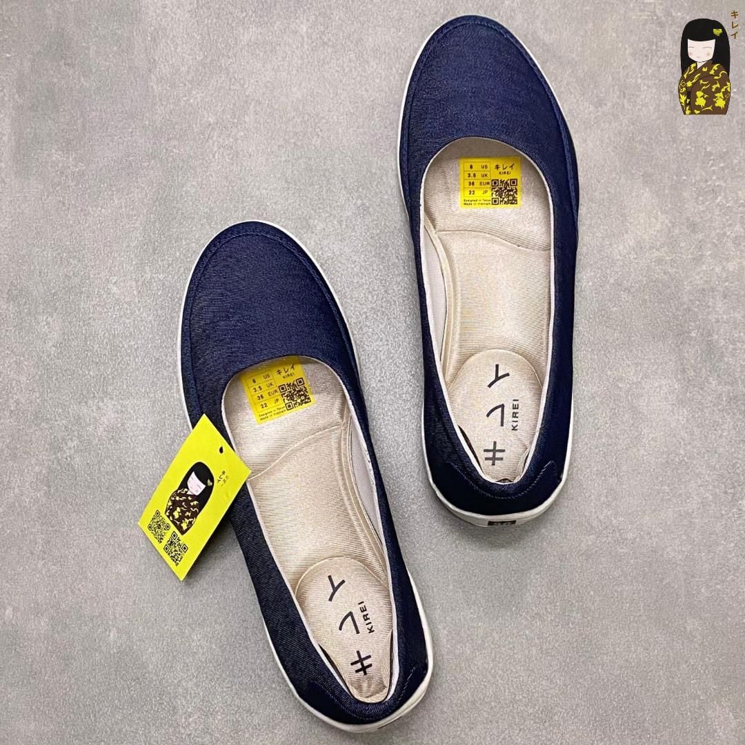  Giày búp bê thể thao nữ Kirei Nintai KH01 màu Xanh - Slip On nữ êm chân 