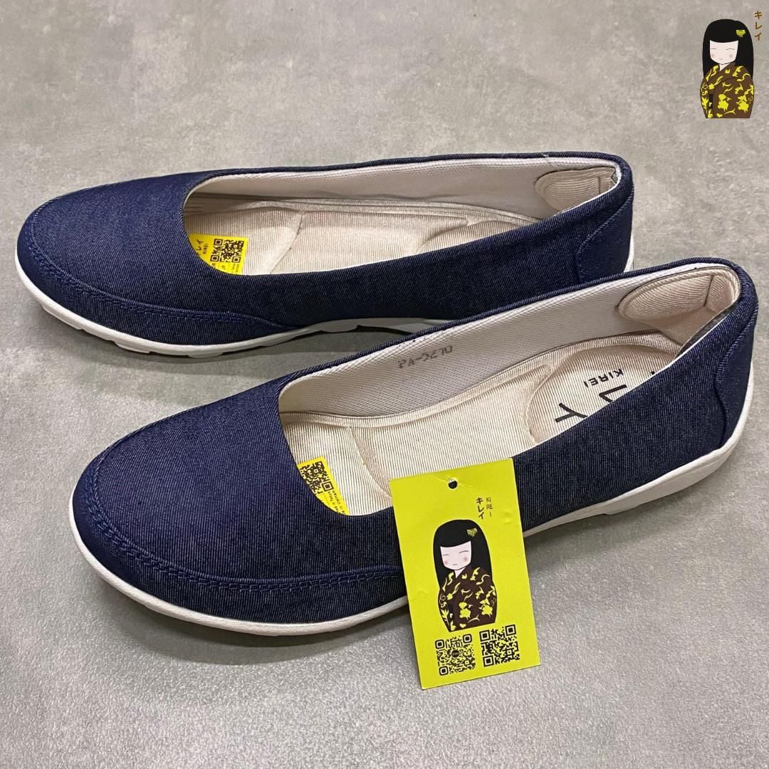  Giày búp bê thể thao nữ Kirei Nintai KH01 màu Xanh - Slip On nữ êm chân 