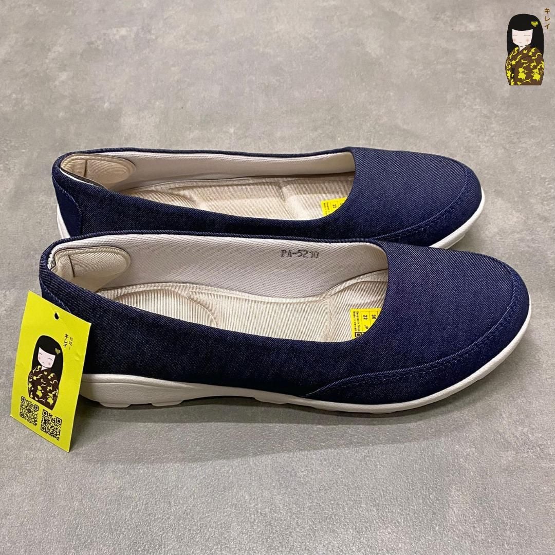  Giày búp bê thể thao nữ Kirei Nintai KH01 màu Xanh - Slip On nữ êm chân 