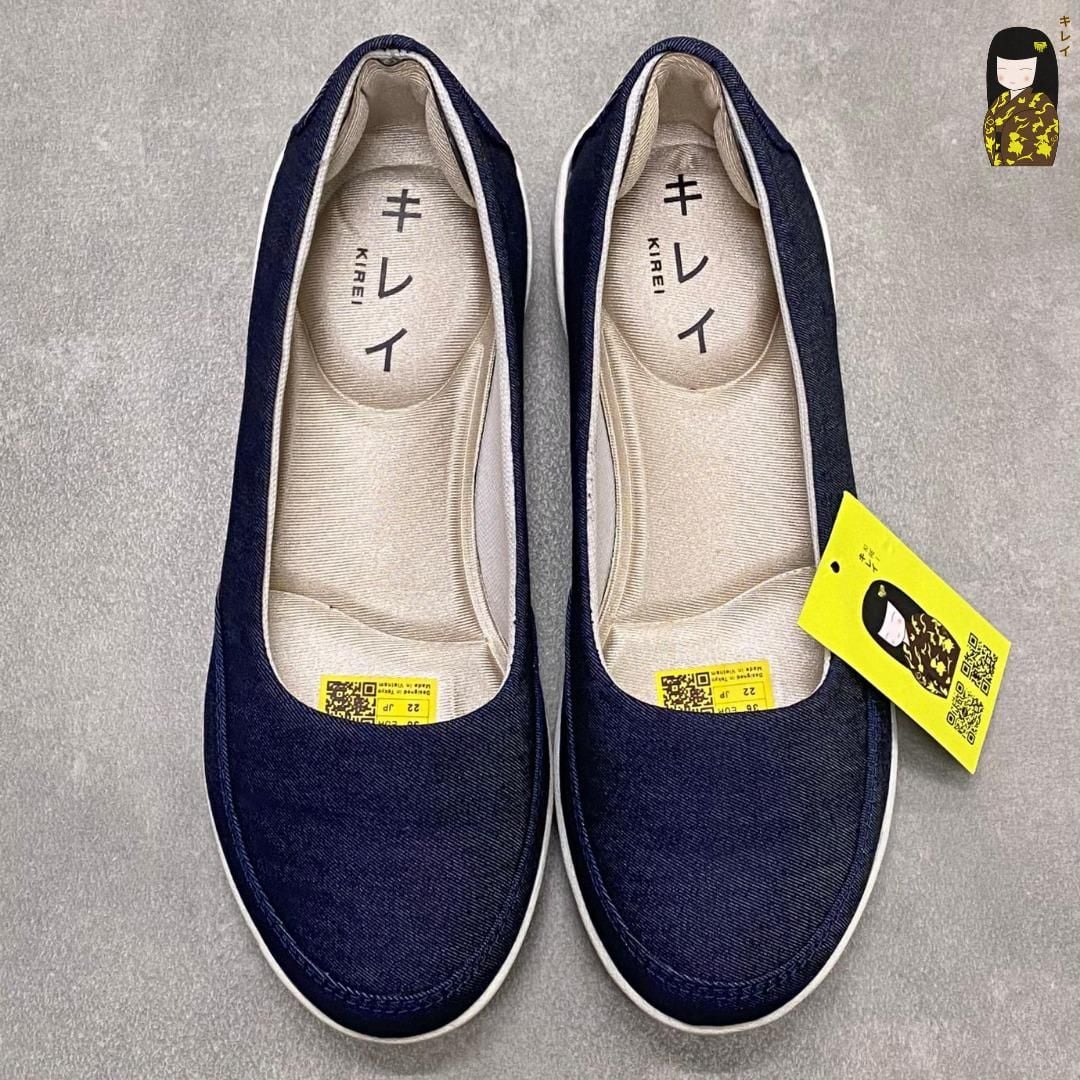  Giày búp bê thể thao nữ Kirei Nintai KH01 màu Xanh - Slip On nữ êm chân 