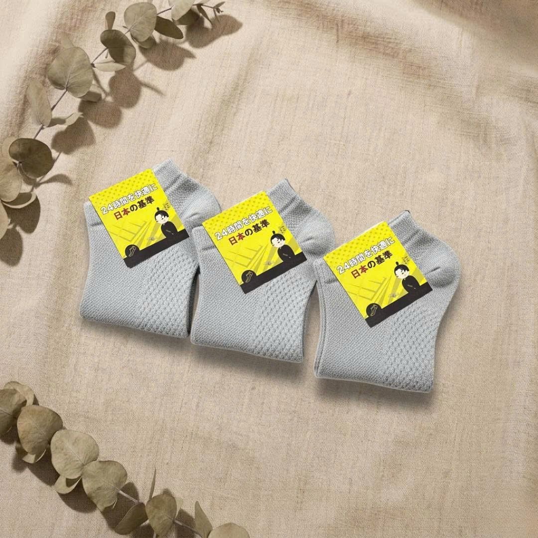  Combo 3 Hansamu Shinobi Daily Sock BG14 Grey 