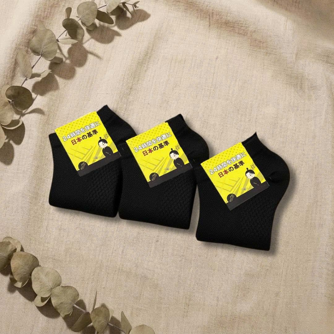  Combo 3 Hansamu Shinobi Daily Sock BG14 Black 
