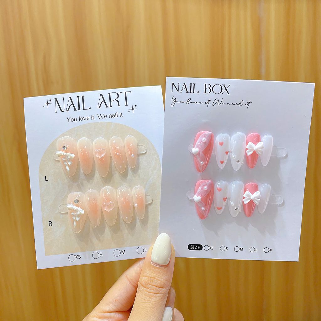 ** Nail box tiểu thư nhiều kiểu kèm dũa + keo