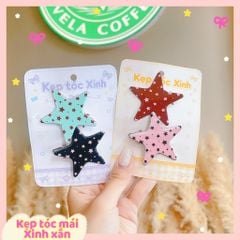 ** Set 2 kẹp ngôi sao tone hàn chấm bi sao