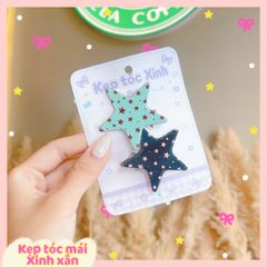 ** Set 2 kẹp ngôi sao tone hàn chấm bi sao
