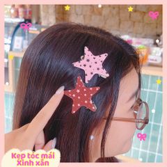 ** Set 2 kẹp ngôi sao tone hàn chấm bi sao
