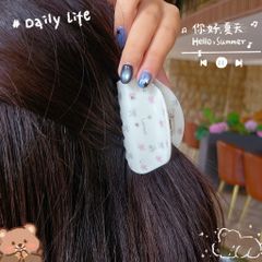** Kẹp càng cua hoa nơ nhí bầu màu be