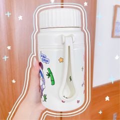 ** Bình nước giữ nhiệt Doraemon trắng/XD 1000ml