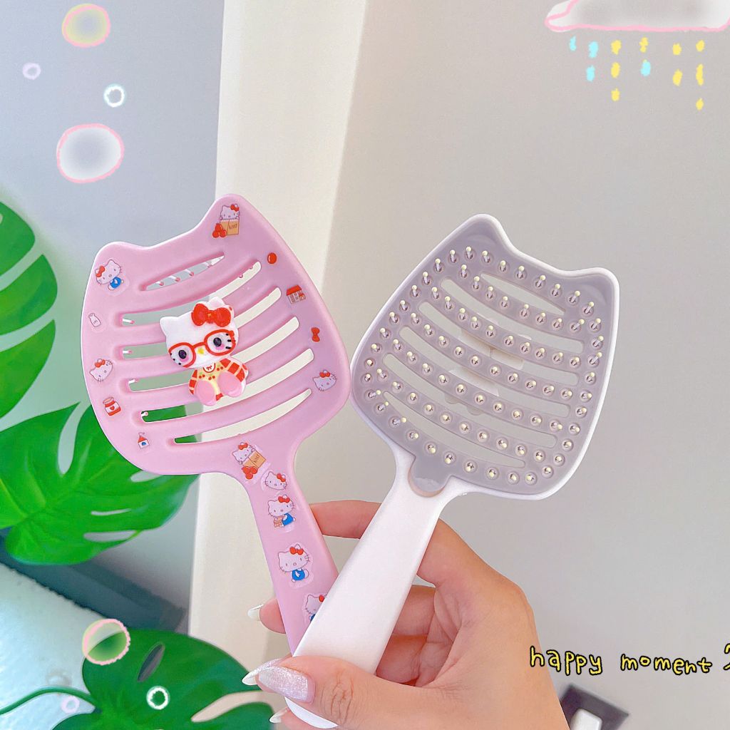 ** Lược chải gỡ rối mèo kèm charm xịn hồng/trắng