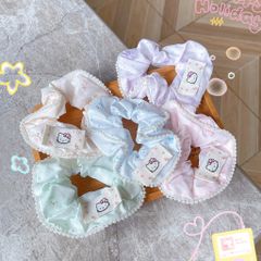 ** Scrunchies chấm bi viền ngọc trai nhí Happy Day hồng/tím/XD/XL