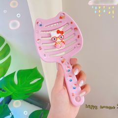 ** Lược chải gỡ rối mèo kèm charm xịn hồng/trắng