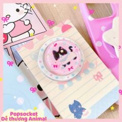 ** Popsocket từ tính mèo đen nền hồng