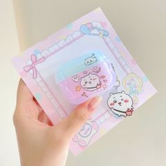 ** Case Airpods 4 Chiikawa nắp xanh nền hồng