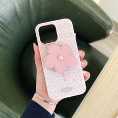 ** Ốp iPhone 15 Pro silicon hoa anh đào kèm pop từ tính