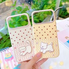 Ốp iPhone 17 Pro/18 Pro dẻo phủ bóng chấm bi đính charm nổi
