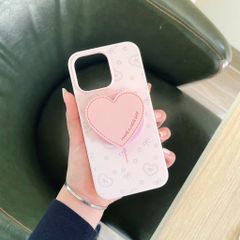 ** Ốp iPhone 15 Pro silicon trái tim kèm pop từ tính