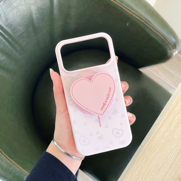 ** Ốp iPhone 17 Pro Max silicon trái tim kèm pop từ tính