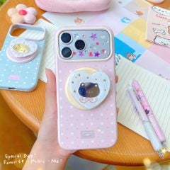 ** Ốp iPhone 17 Pro/18 Pro dẻo magsafe kèm pop gương trái tim mặt mèo