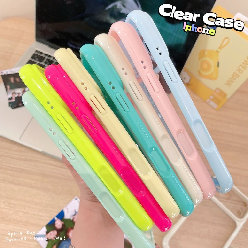 [C] ** Ốp iPhone 12 6.1 lưng trong cứng viền màu Acrylic