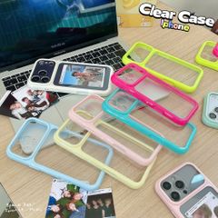 [C] ** Ốp iPhone 13 Pro Max lưng trong cứng viền màu Acrylic