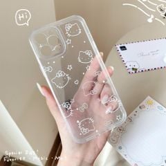 ** Ốp iPhone 11 Pro Max dẻo trong nhiều mặt Kitty trắng