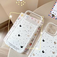 Ốp iPhone 17 Pro Max dẻo trắng nhiều bươm bướm nhí