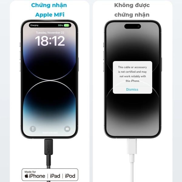 [C] ** Cáp Type C to Lightning Anker 322 A81B6 30W 1.8m