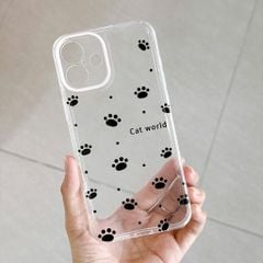 ** Ốp iPhone 17 dẻo trong nhiều chân mèo đen Cat World