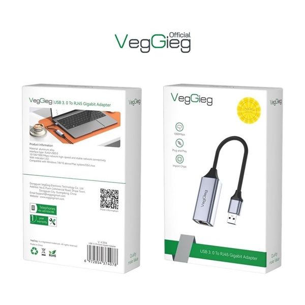 Usb sang Lan 3.0 Veggieg V-K306 1G